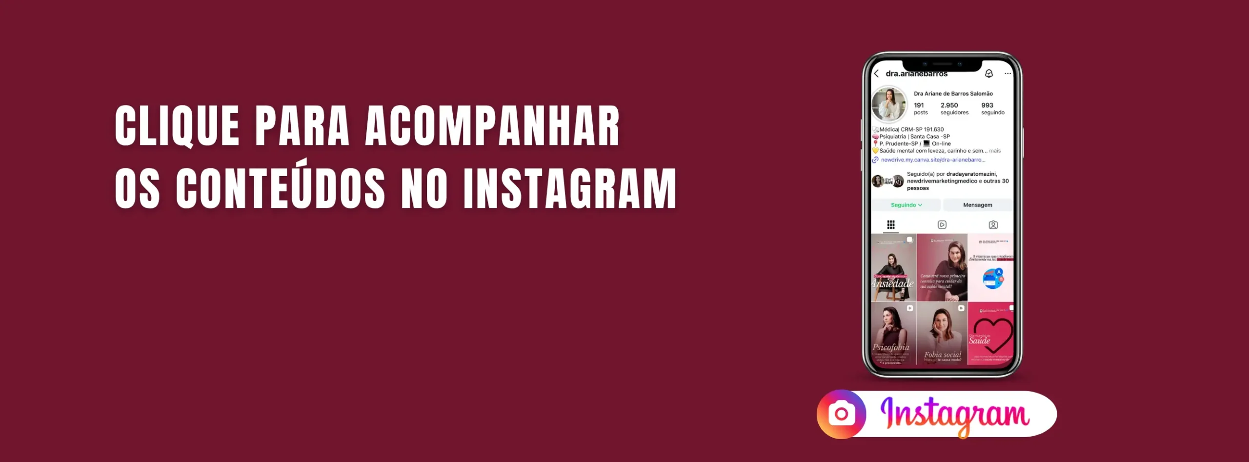 Acompanhe os conteúdos no Instagram